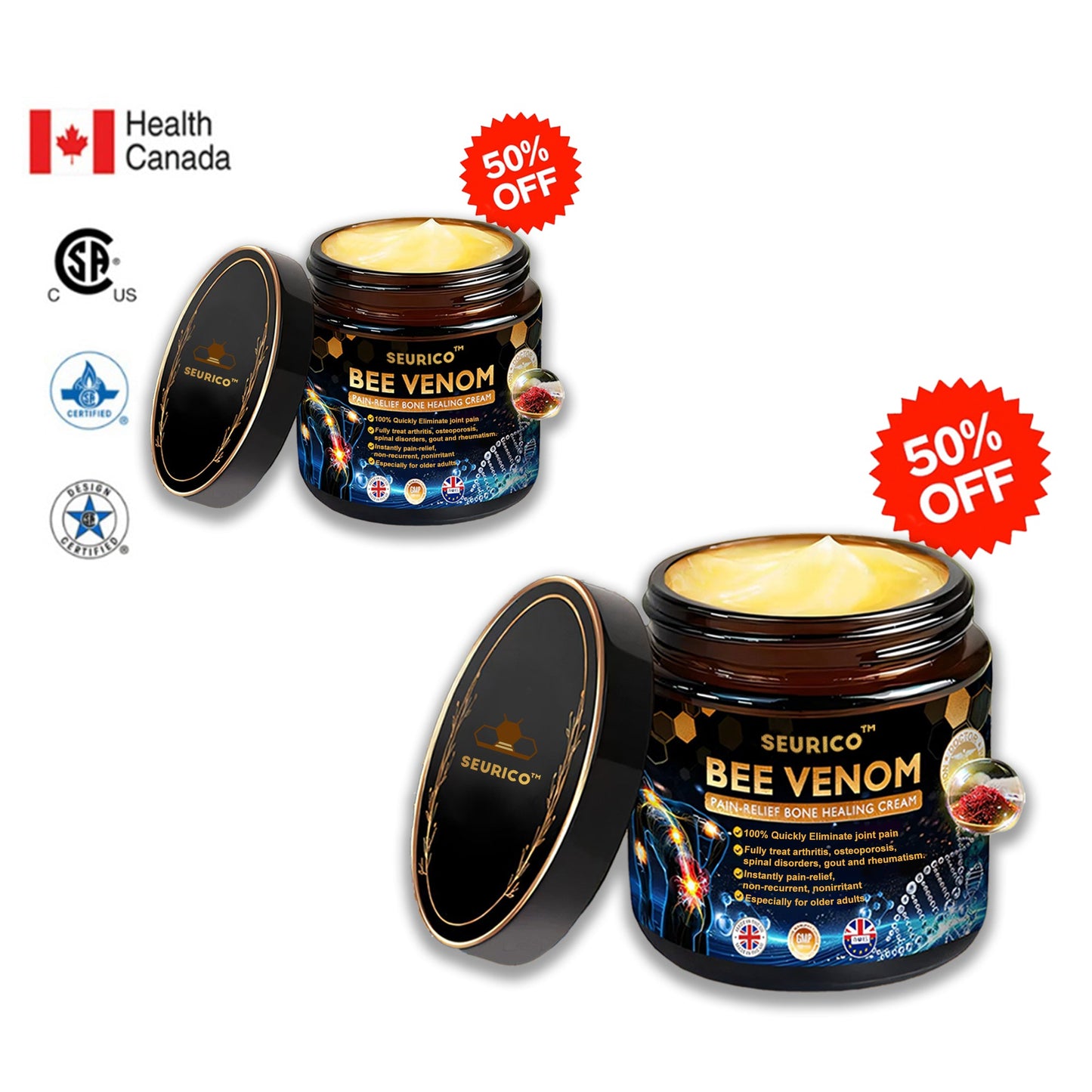 ✅Official Store: Honeybee-Venom Pain-Relief Bone Healing Cream👨⚕️Health Canada Professional Certification(Reducing joint swelling, pain, stiffness, redness, warmth, soreness, and joint fatigue)