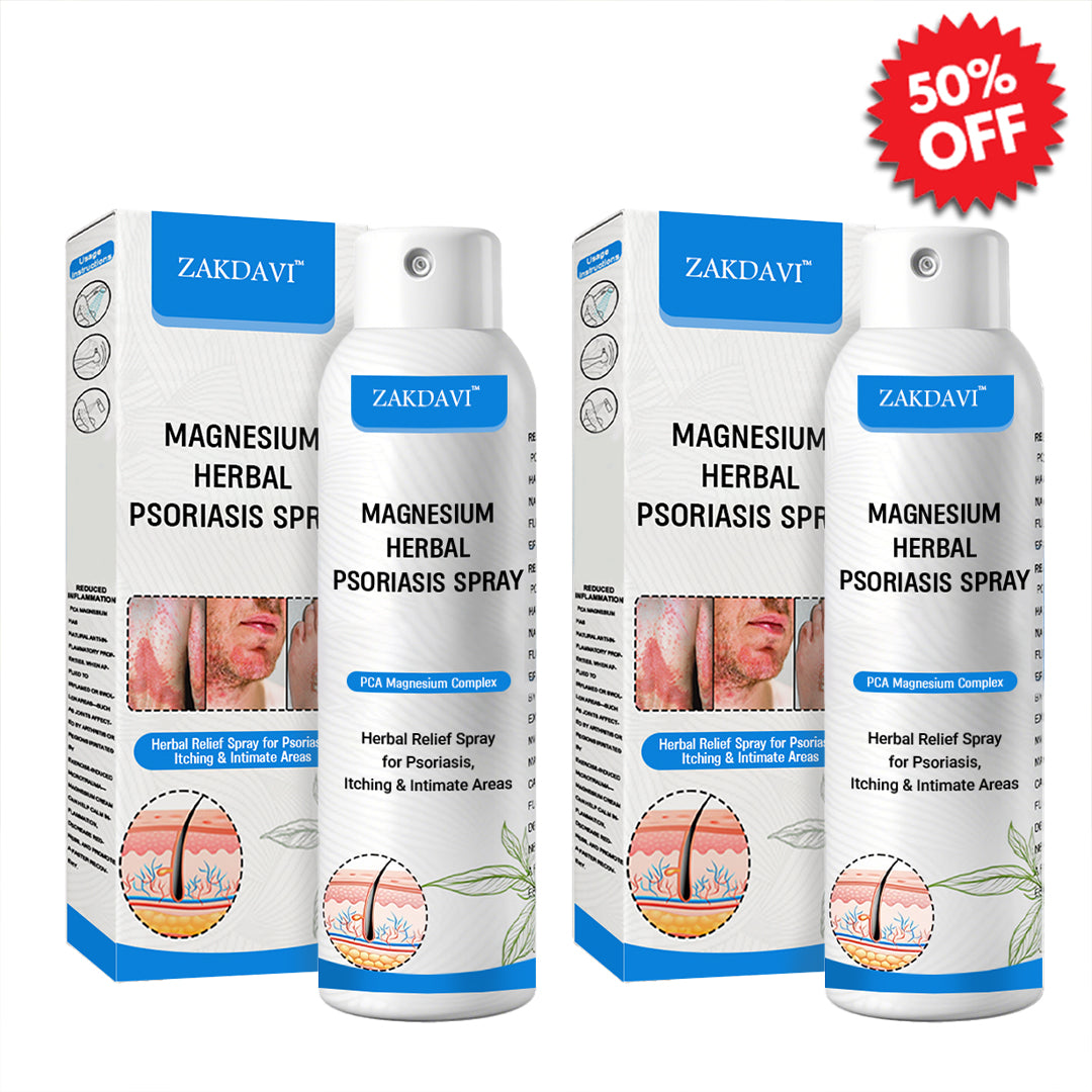 ✅ Zakdavi™ Magnesium Herbal Psoriasis Spray – FDA Certified Relief for Psoriasis, Eczema & Skin Tags