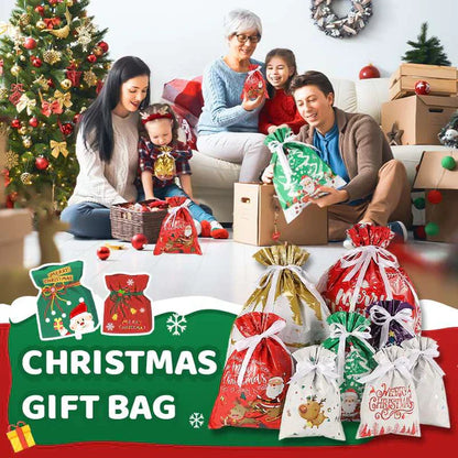 🎄50K+ Sold 🔥 Christmas Sale 49% OFF  Biodegradable Drawstring Christmas Gift Bags🎁