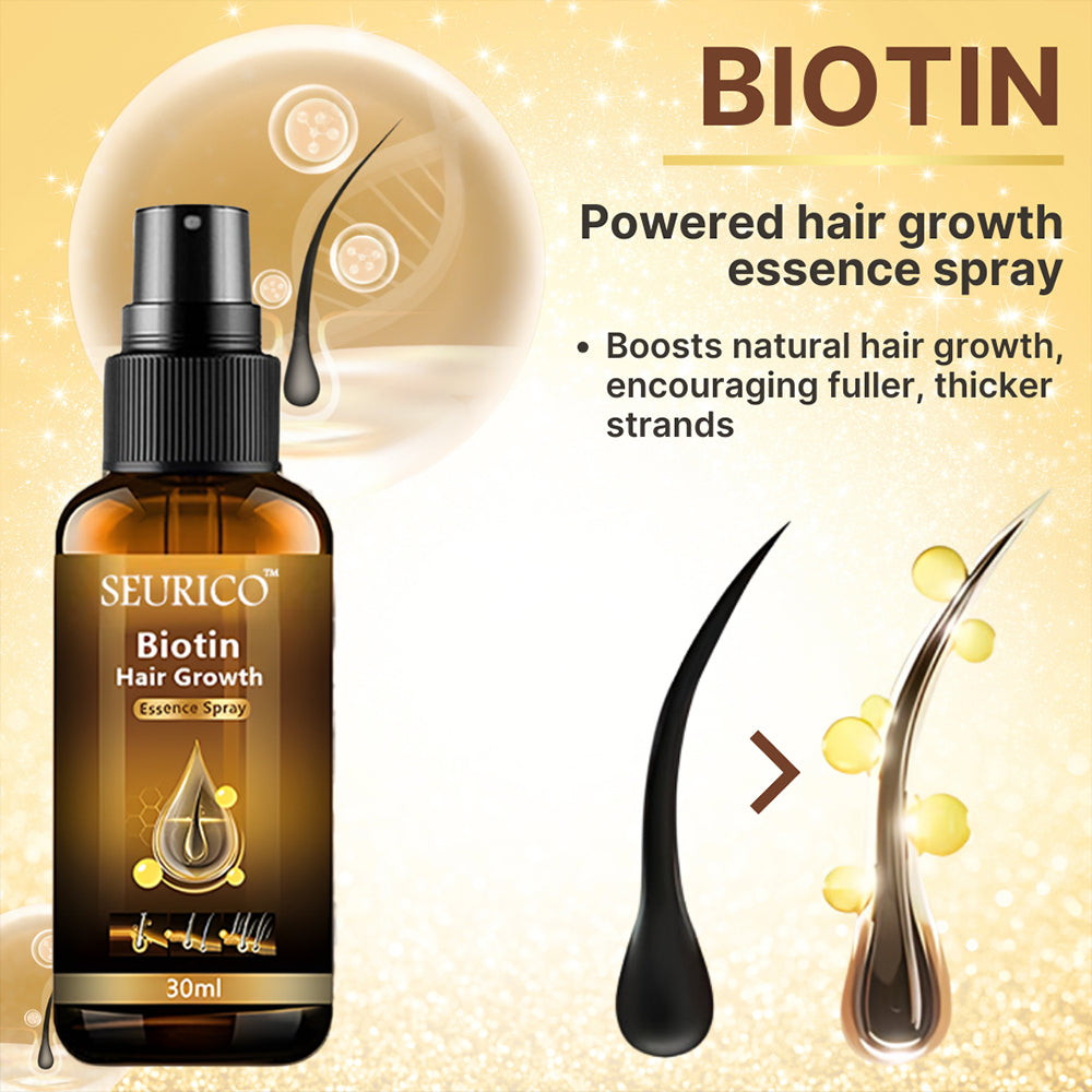 Seurico™ Biotin Hair Growth Essence Spray 🌱 – Nourish, Strengthen & Revitalize Thinning Hair for Fuller, Healthier Locks