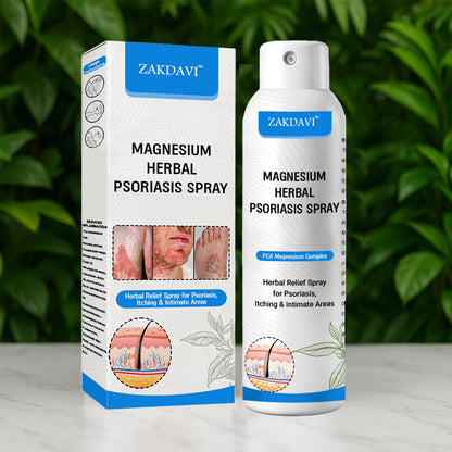 ✅ Zakdavi™ Magnesium Herbal Psoriasis Spray – FDA Certified Relief for Psoriasis, Eczema & Skin Tags