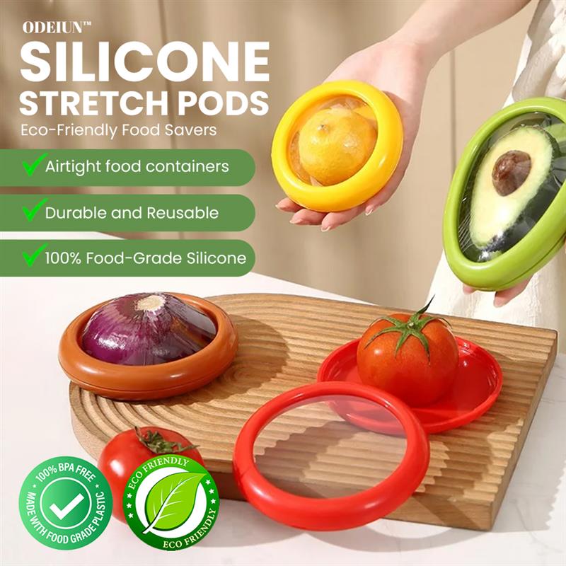 Odeiun™ Silicone Stretch Pods – Eco-Friendly Food Savers