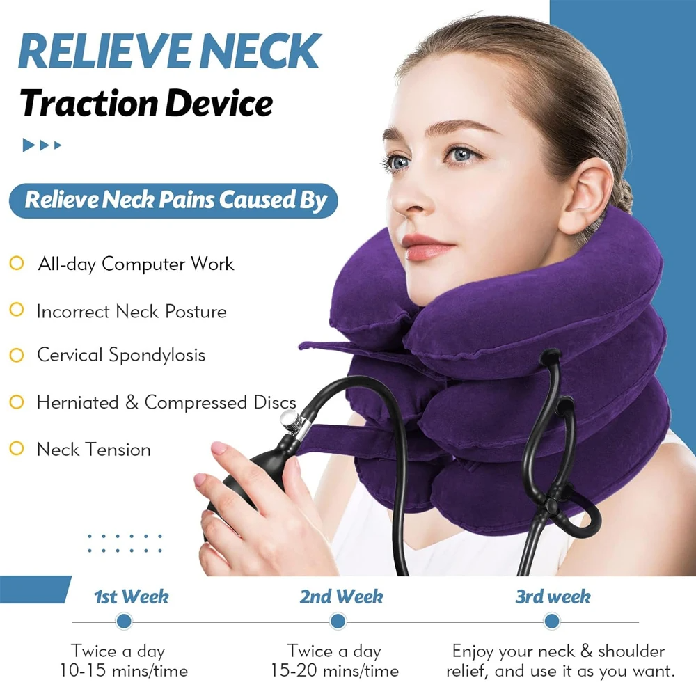 Negusy™ Inflatable Traction Collar – Neck Pain Relief, Posture Correction & Spinal Decompression