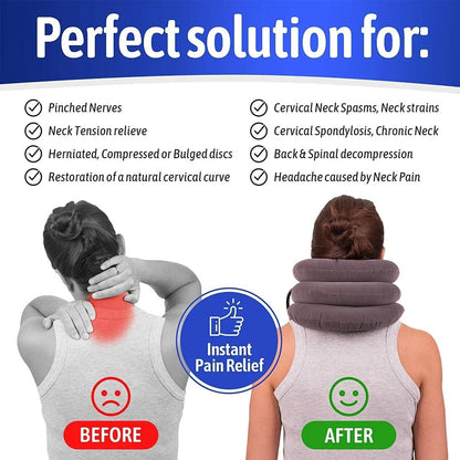 Negusy™ Inflatable Traction Collar – Neck Pain Relief, Posture Correction & Spinal Decompression