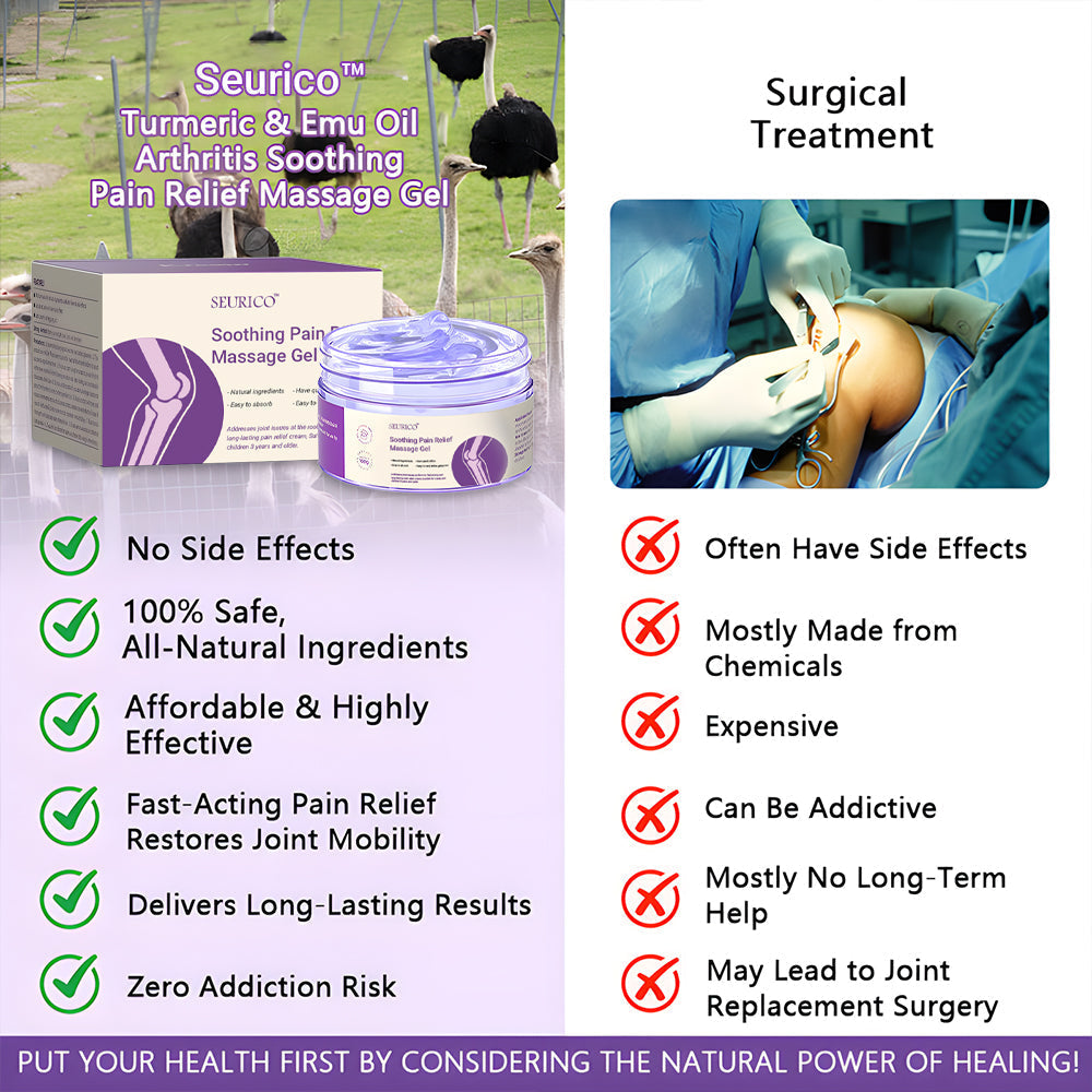 ✅[Official Store] Seurico™ Turmeric & Emu Oil Arthritis Soothing Pain Relief Massage Gel - American Orthopaedics (AAOS) Approved